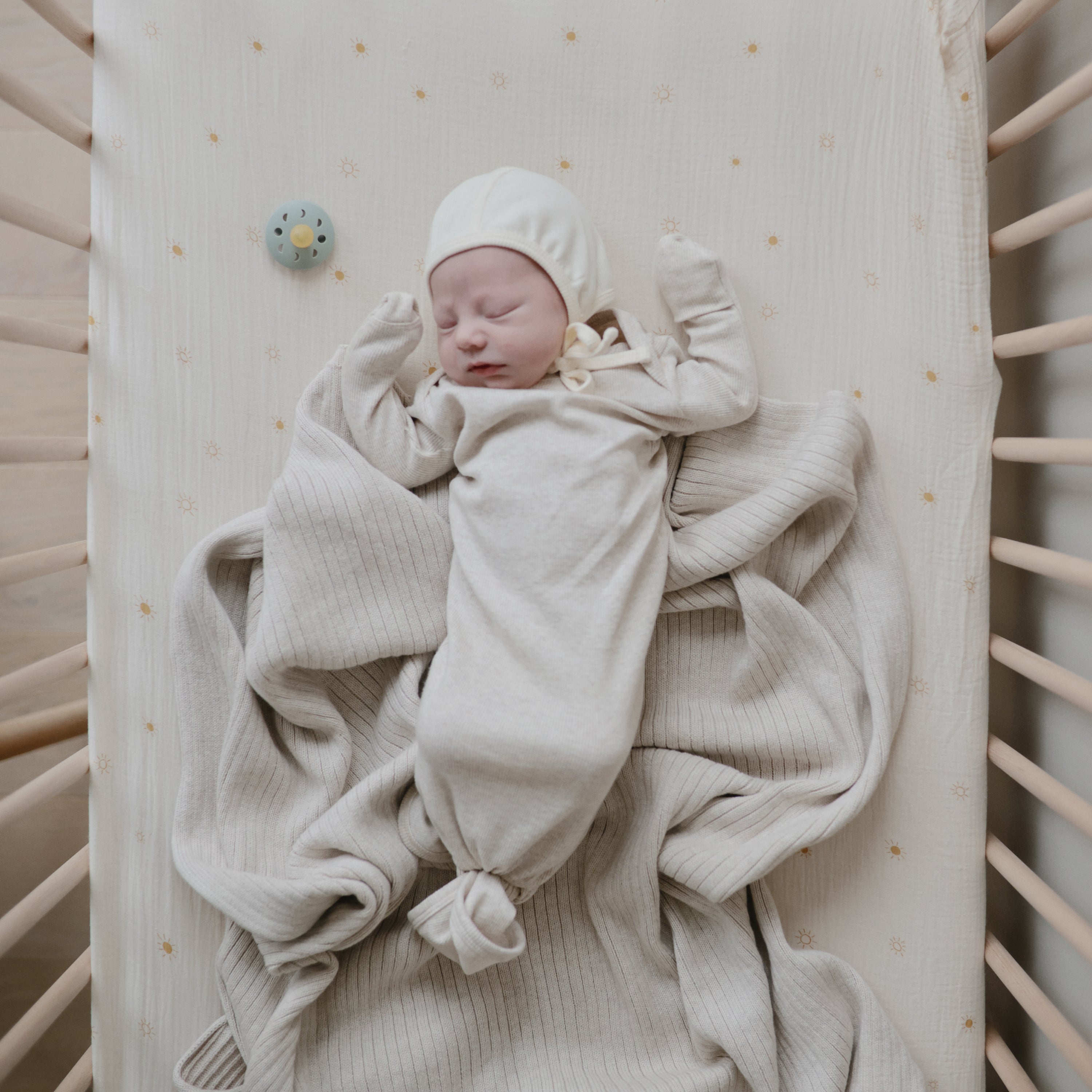 Image of Ribbed Baby Bonnet